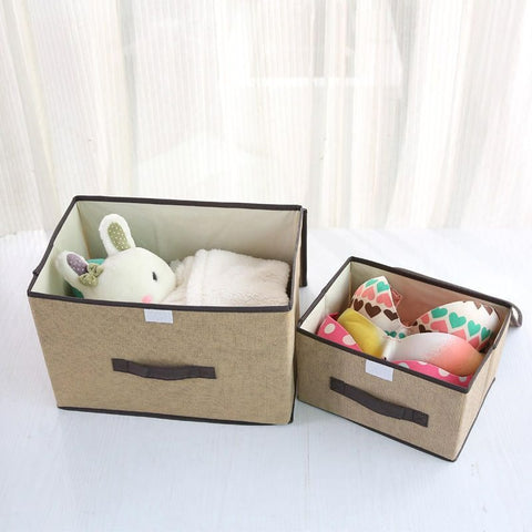 Folding Non-Woven Storage Box With Handle Set (2 pcs)