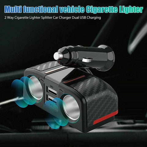 Dual USB Charger Splitter 12V Outlet Power Adapter