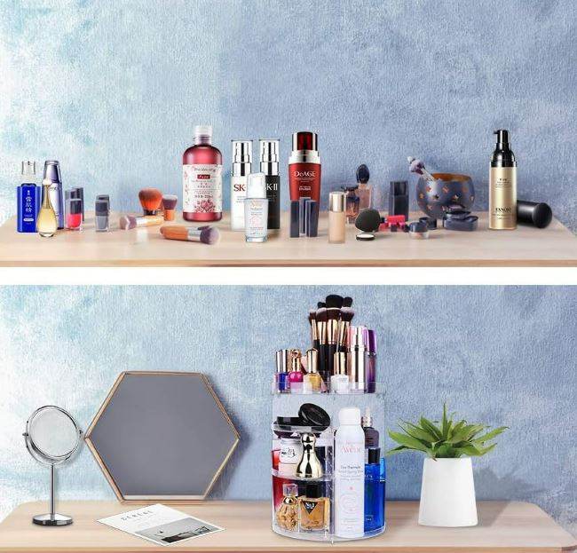 360 Degree Rotation Make Up Storage Shelf - DMC Wholesale