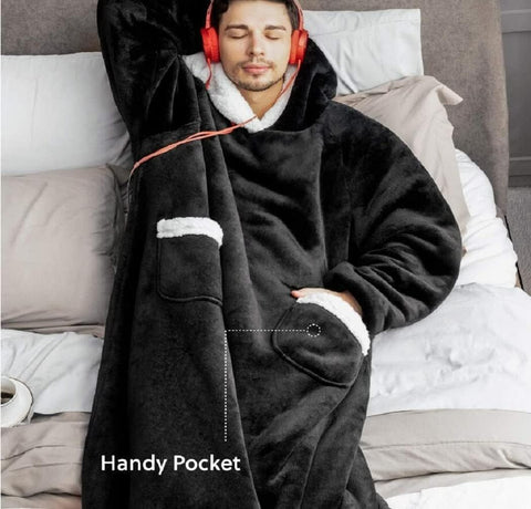 Longer Fleece Huggle Hoodie (Grey)