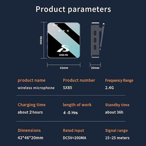 SX85 Wireless Microphone (iPhone/Type C/Camera/PC)