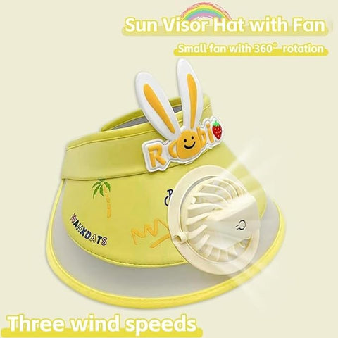 Children's Rabbit Ear Fan Sun Screen Hat