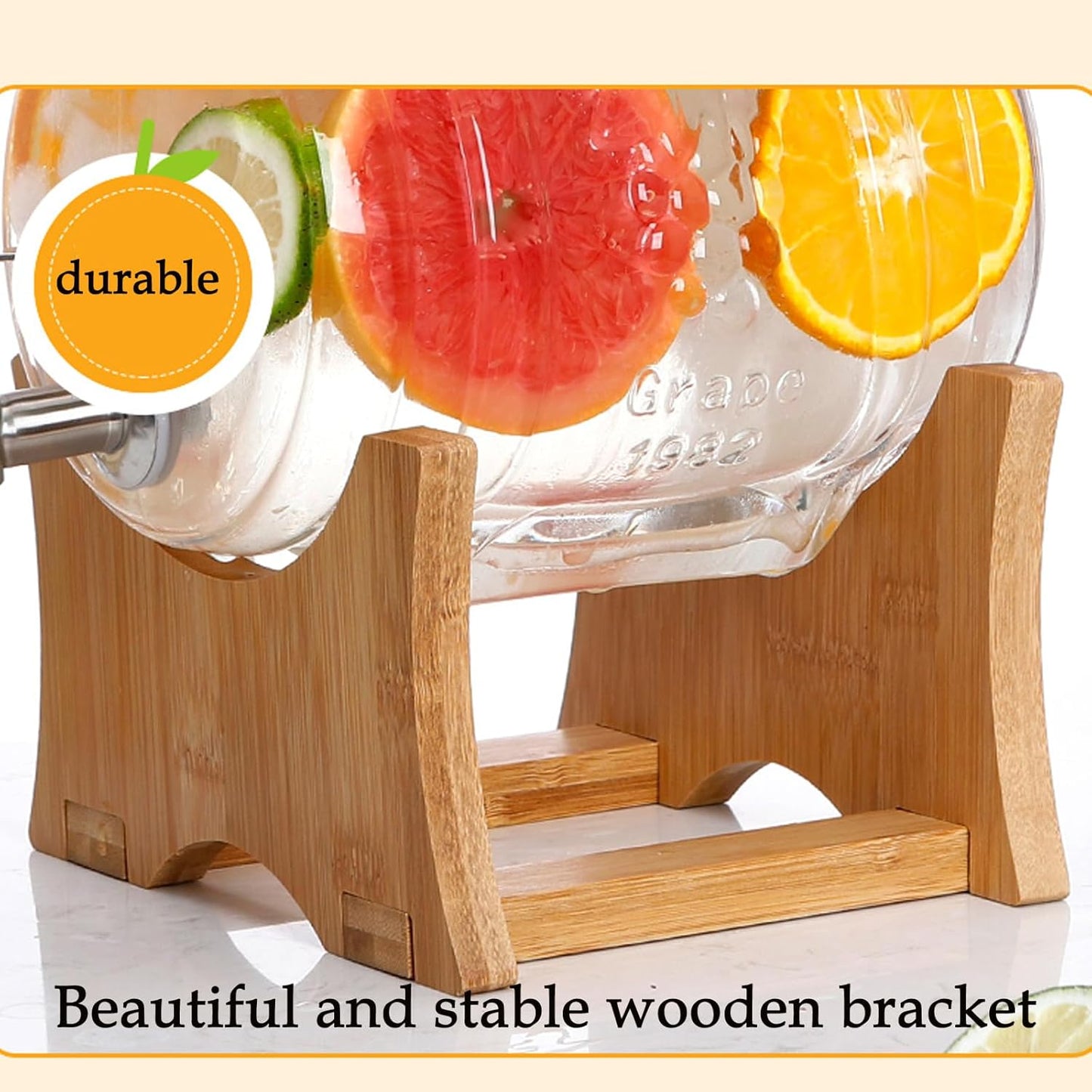 Luxury Barrel Glass Beverage Dispenser (3.5L)