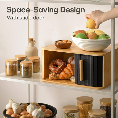 Space Saving Bread Bin With Side Sliding Door