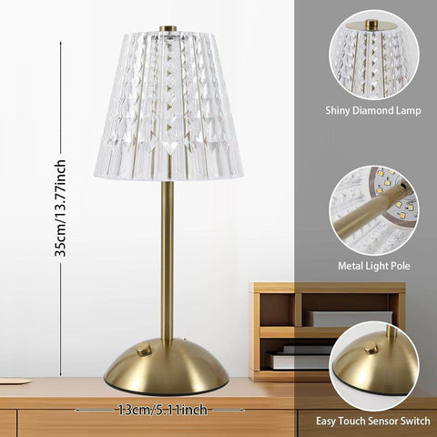 Cordless Crystal Table Lamp