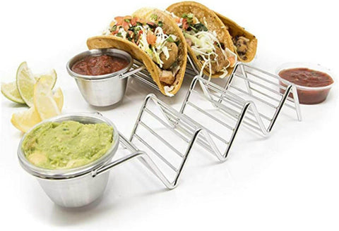 Steel Taco Holder With Sauce Bowl (Each)