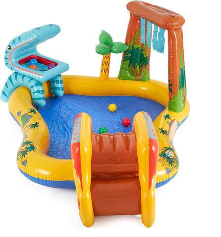 Inflatable Dinosaur Slide Fountain Swimming Pool