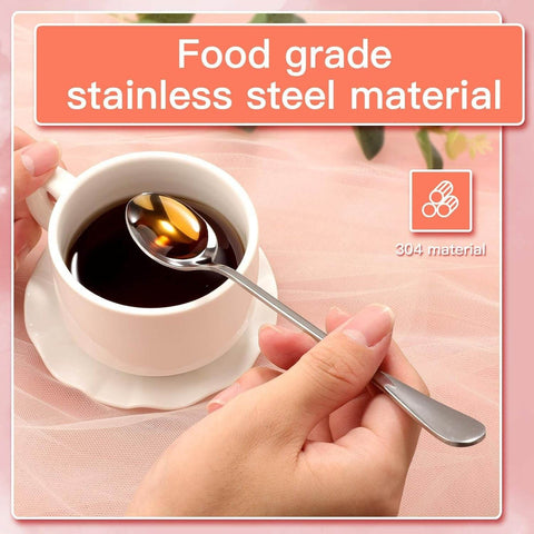Stainless Steel Long Handle Ice Cream Spoon Set (6 pcs)