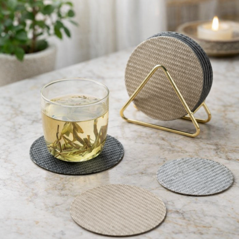 Round Woven Coaster Set (10cm)(6 pcs)
