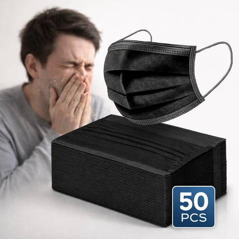 Disposable Black Face Masks (3-Ply)(50 pcs)