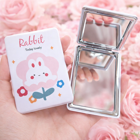 Bunny Pocket Mirror (White Bloom Bunny)(Each)