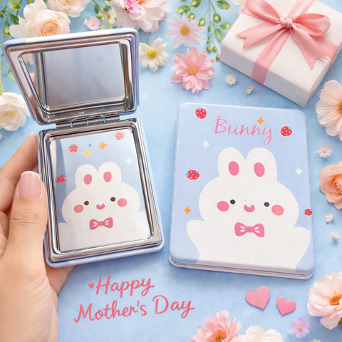 Bunny Pocket Mirror (Blue Strawberry Bunny)(Each)