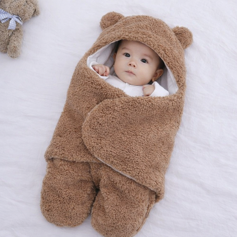 Baby Bear‑Ear Swaddle Blanket