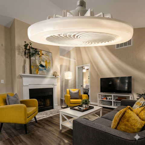 Enclosed Ceiling Fan With Light And Remote