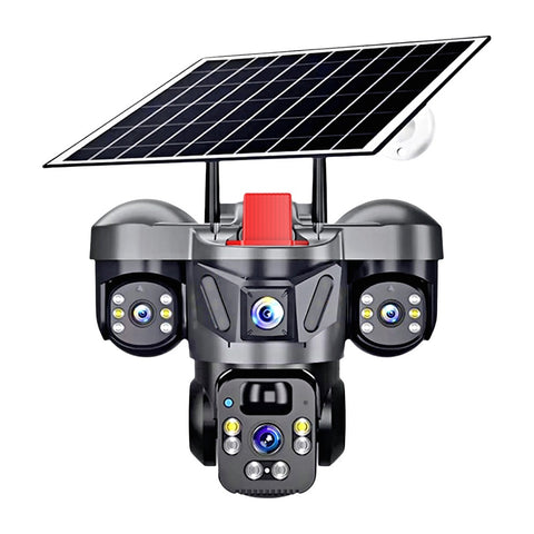 Triple Lens Camera 4G Solar Security PTZ Camera