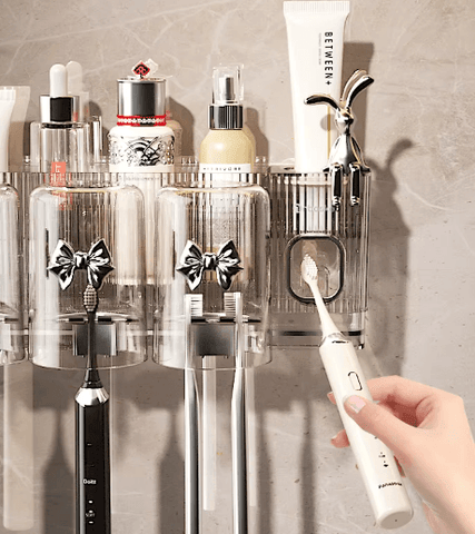 Toothbrush And Cosmetic Holder (With Gargle Cups)