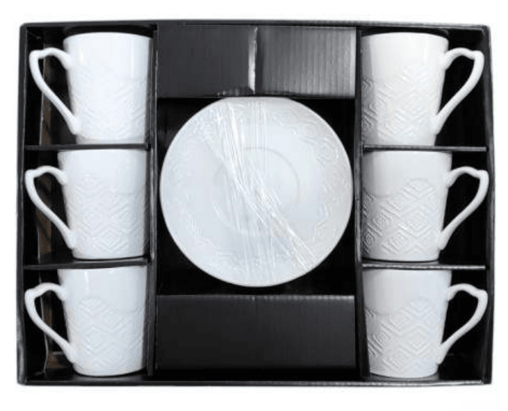 Porcelain Coffee or Tea Cups with Porcelain Saucers (12pcs)(200ml) - DMC Wholesale
