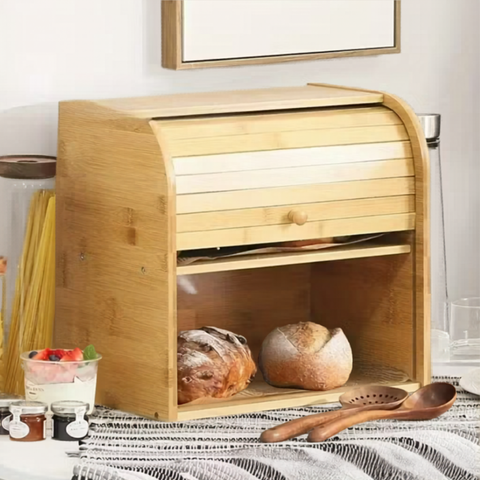 Extra Large Bamboo Bread Bin (2 Tier)