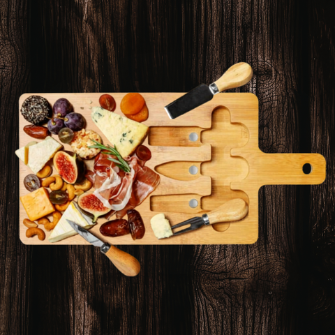 Wooden Trio Cheese Board Set