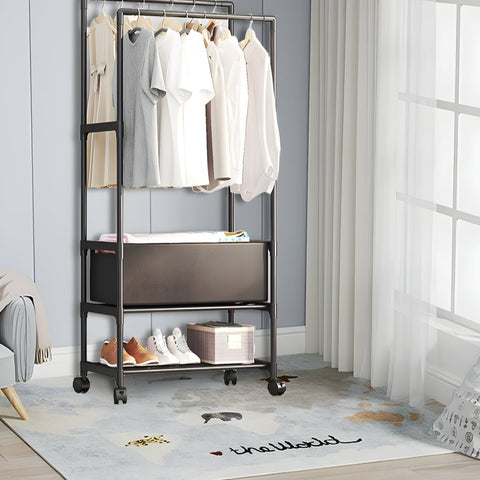 Household Coat Rack on Wheels (Black)
