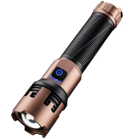 Telescopic Zoom Rechargeable LED Flashlight (Bronze Edition)