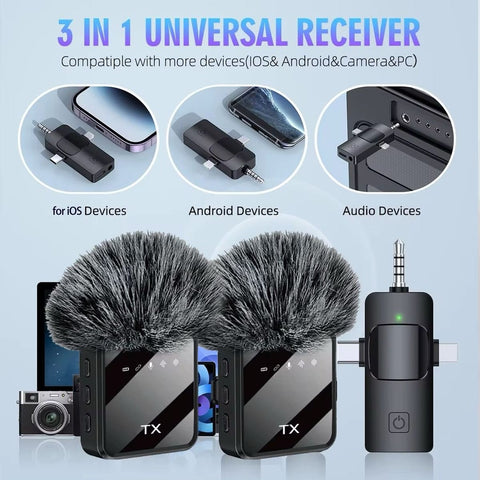 Dual Wireless Lavalier Microphone