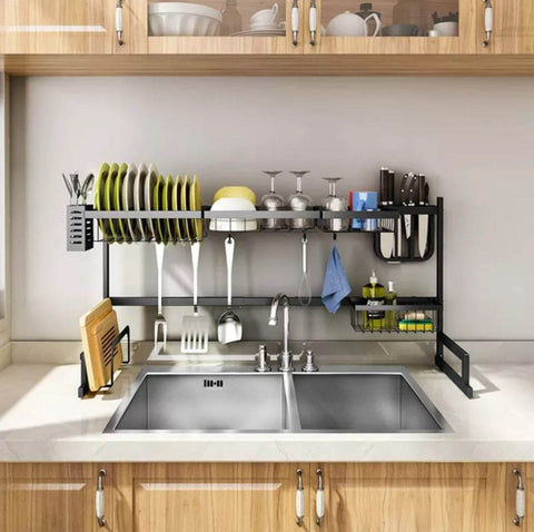 Over Sink Dish Drying Rack Kitchen Organizer (2 Tier)