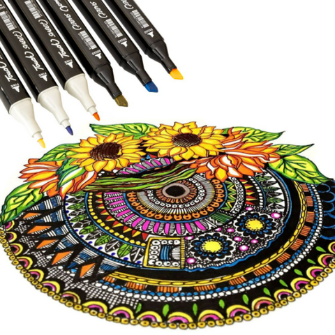 Coloured Dual Marker And Highlighter Pen Set (36 pcs)