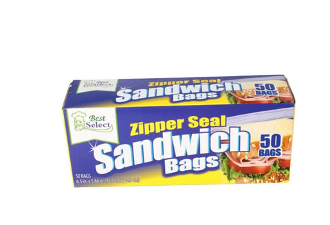 Zipper Seal Sandwich Bags (14.9x16.5cm)(50 pcs)