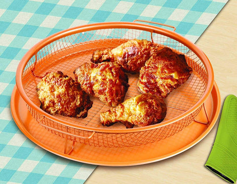 Round Copper Chef Crisper Over Fryer