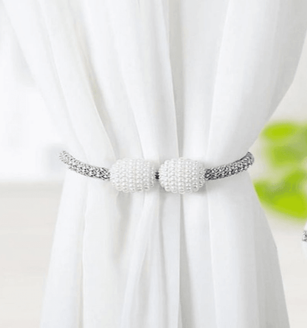 Magnetic Curtain Ties With Pearls (2pcs)