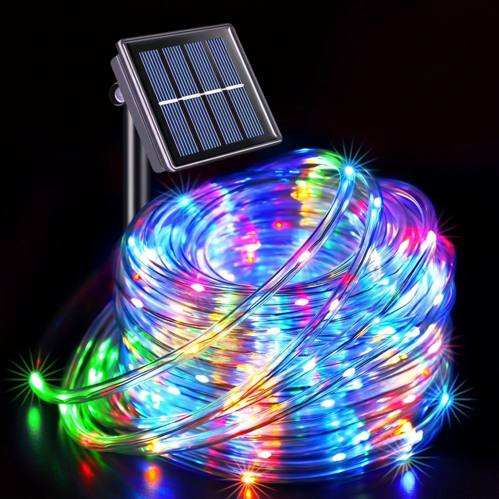 Solar Powered LED Copper Wire String Lights – 20M 200 Multicolour Bulbs