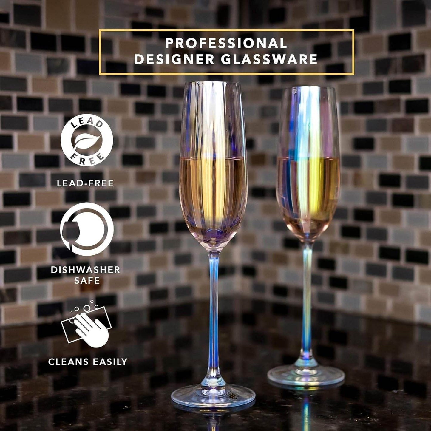 Champagne Glasses (Clear)(6 pcs) - DMC Wholesale