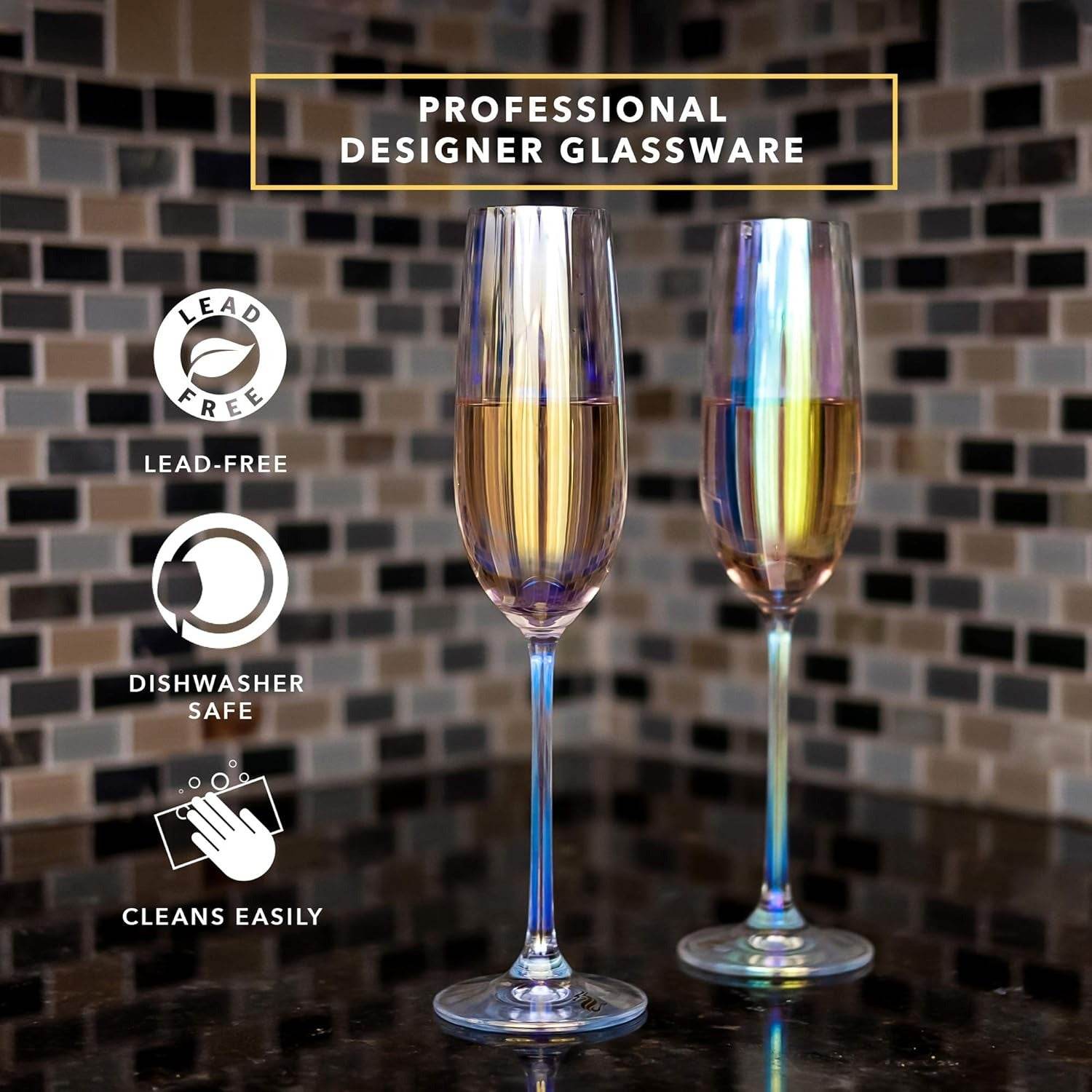 Champagne Glasses (Clear)(6 pcs) - DMC Wholesale