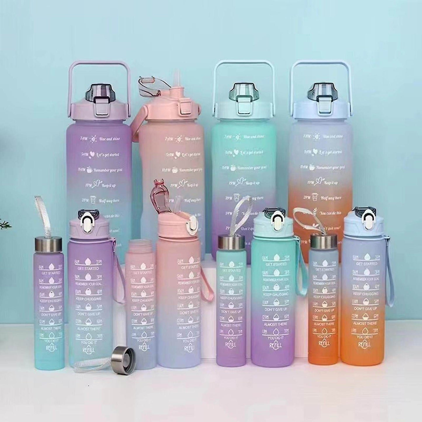 Motivational Water Bottles (3 pcs) - DMC Wholesale