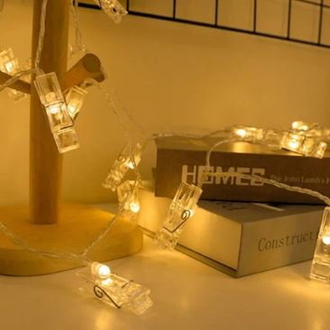 Solar Photo Peg String Light (30L)(6M)(Yellow)