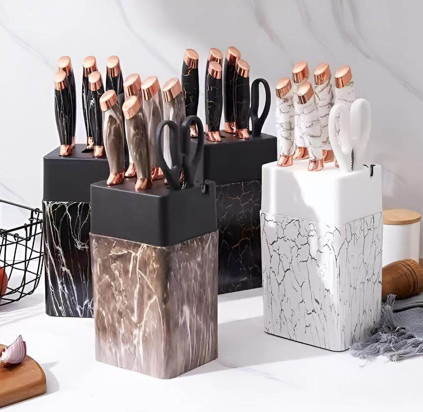Marble Kitchen Knife Set (7 pcs) - DMC Wholesale