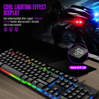 USB Keyboard Mouse Combo Set with RGB Lighting