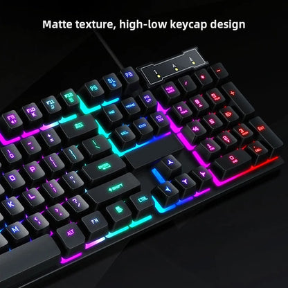 USB Keyboard Mouse Combo Set with RGB Lighting