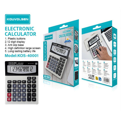 Kouvolsen Solar Electronic Calculator with 12 Digit Display