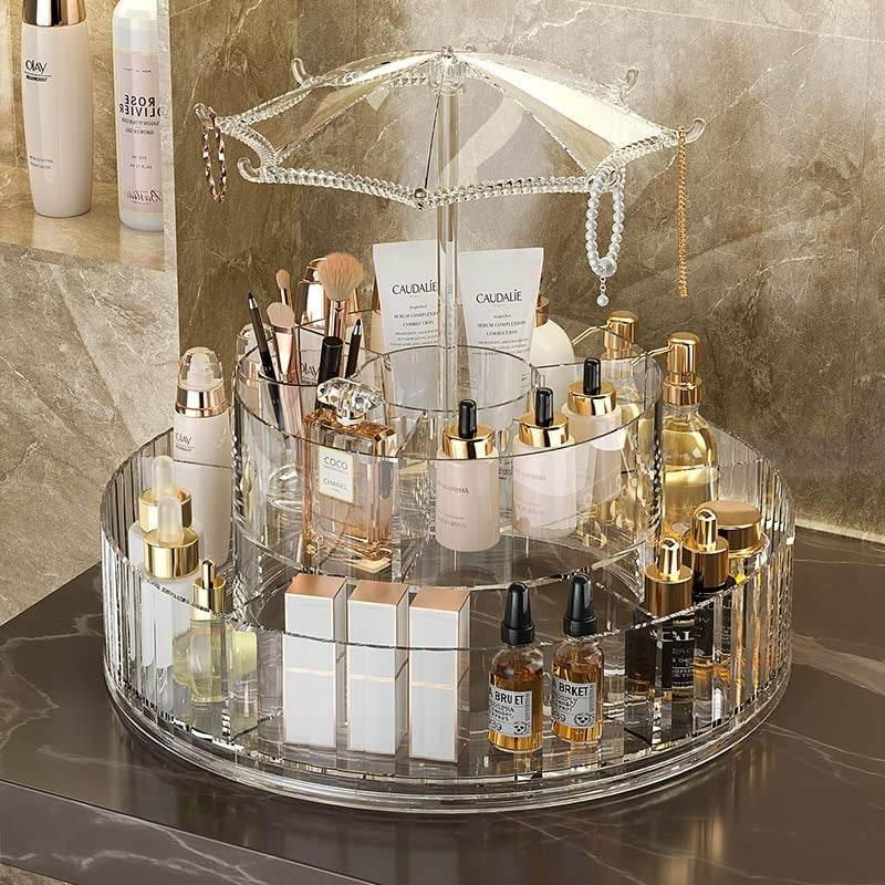 Rotating Make-Up Organiser With Umbrella Hook - DMC Wholesale