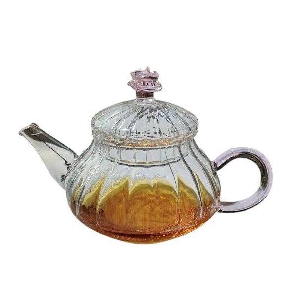 Textured Glass Teapot With Pink Handle (250ml)(Each)