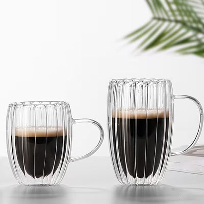 Double Wall Glass Coffee Mug (250ml)(Each)