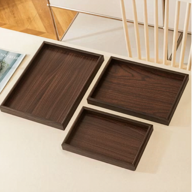 Dark Bamboo Nesting Tray Set (3 pcs)