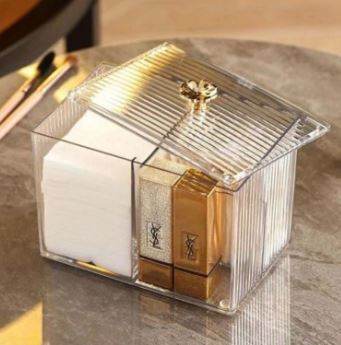 Square Acrylic Cosmetic Organiser Storage Box - Alt View