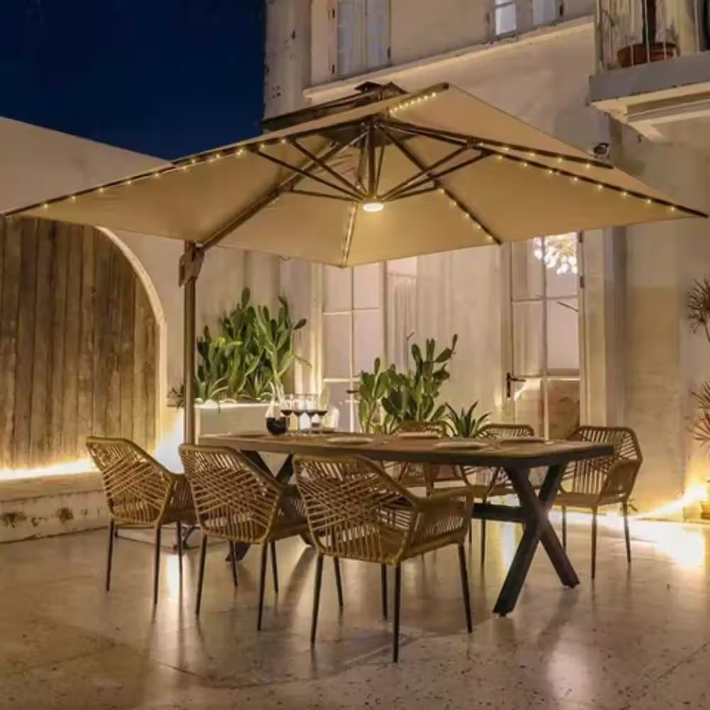 Luxury LED Patio Umbrella With Night Lighting