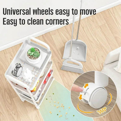 Organising Rolling Plastic Trolley (4 Tier)(White) - DMC Wholesale