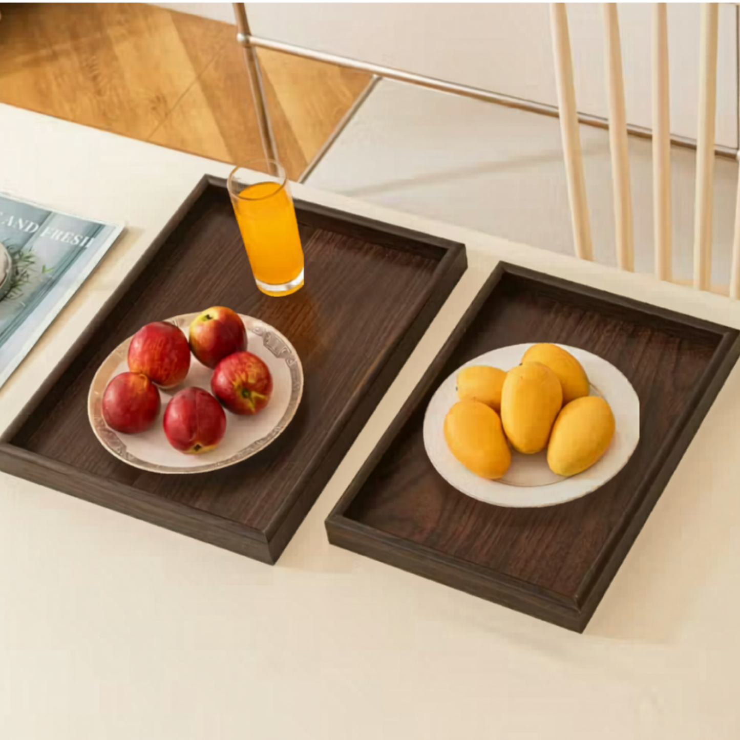 Dark Bamboo Nesting Tray Set (3 pcs)