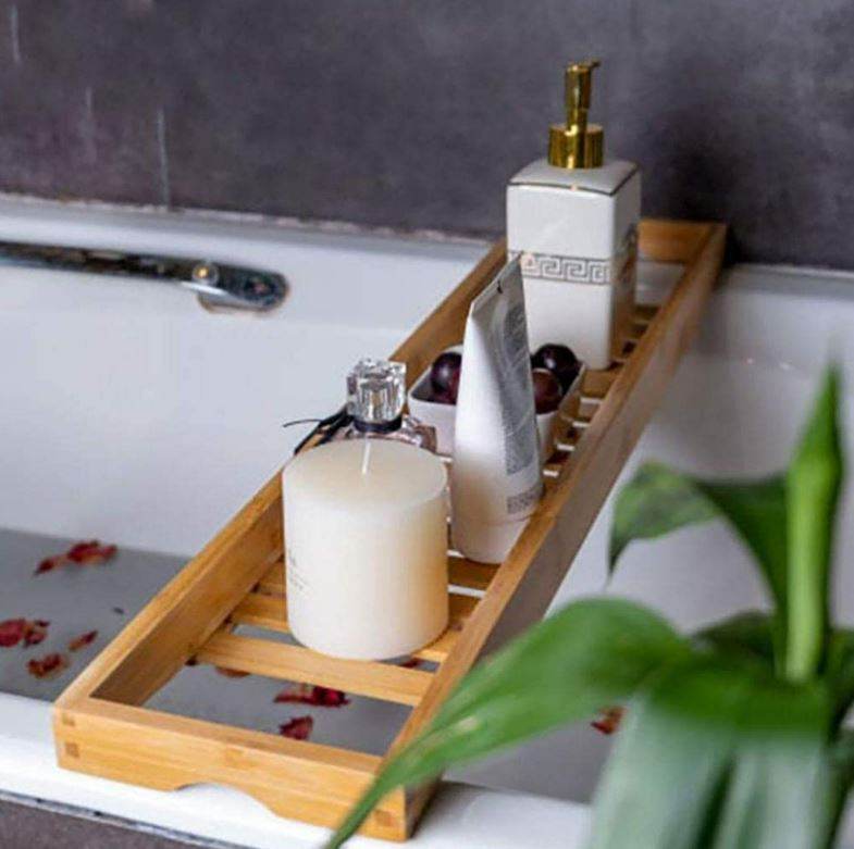Expandable Bamboo Bathtub Comfort Tray - DMC Wholesale