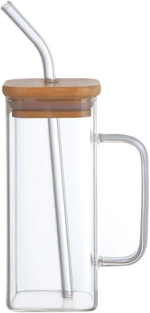 Elegant Ultra Durable Clear Square Glass Cup (380ml)(Each)
